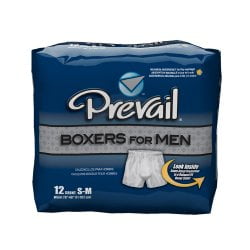 Adult Absorbent Underwear Prevail® Boxers for Men Pull On Medium Disposable Heavy Absorbency Case of