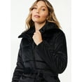 thumbnail image 4 of Sofia Jeans by Sofia Vergara Women's Velveteen Puffer Jacket with Belt, 4 of 6