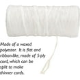 thumbnail image 2 of The Beadsmith Artificial Sinew – Waxed Polyester Cord, White Color, 5-Ply, 1 oz, 33 yds / 98 ft, 2 of 7