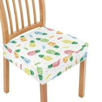 SEANATIVE Pineapple Chair Covers for Dining Chairs White Chair Seat Covers Set of 4 Anti-Dust Chair Protective Cover Chair Slipcovers with Elastic Bottom Easy to Clean Dinning Chair