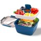 thumbnail image 1 of Fiambrera 1500 ml, Bento Box Todo Incluido: 1 tenedor y 3 compartimentos, lonchera hermética/caja bento de 2 niveles, apta para microondas y lavavajillas, sin BPA., 1 of 5