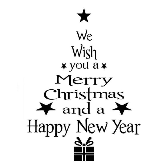 putnchl Christmas Tree Wall Stickers Letter Vinyl Wall Decal Creative Wall Sticker Removable Art Wall Paper For Bedroom Living Room