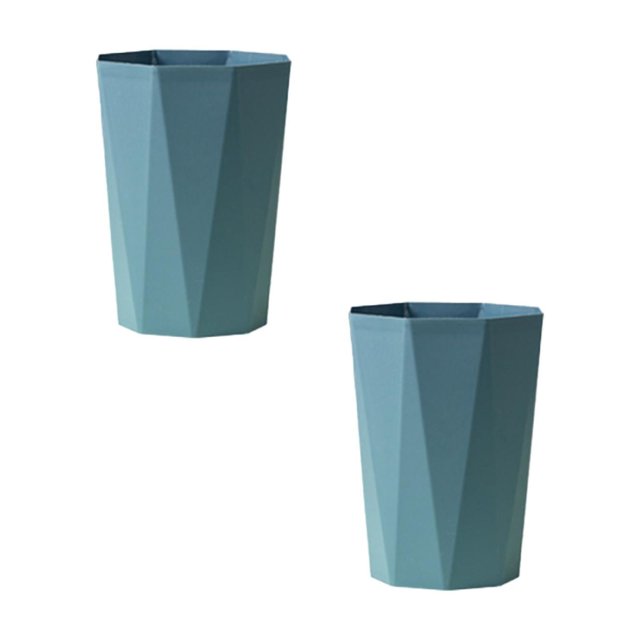 Oleegame 2PC Plastic Diamond Shaped Garbage Home Creative Large Bathroom Kitchen Ring Garbage Living Room Garbage Blue