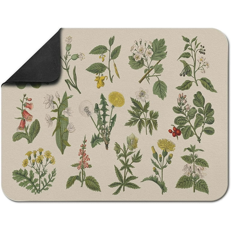 Sage Green Leaves Dish Drying Mat XL for Kitchen Counter