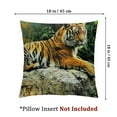 thumbnail image 4 of nygtbtfer  Pillow Sham, Resting Feline in The Forest on a Large Rock Sublime Carnivore Beast Nature, Decorative Standard King Size Printed Pillowcase, Orange Green White, 4 of 7