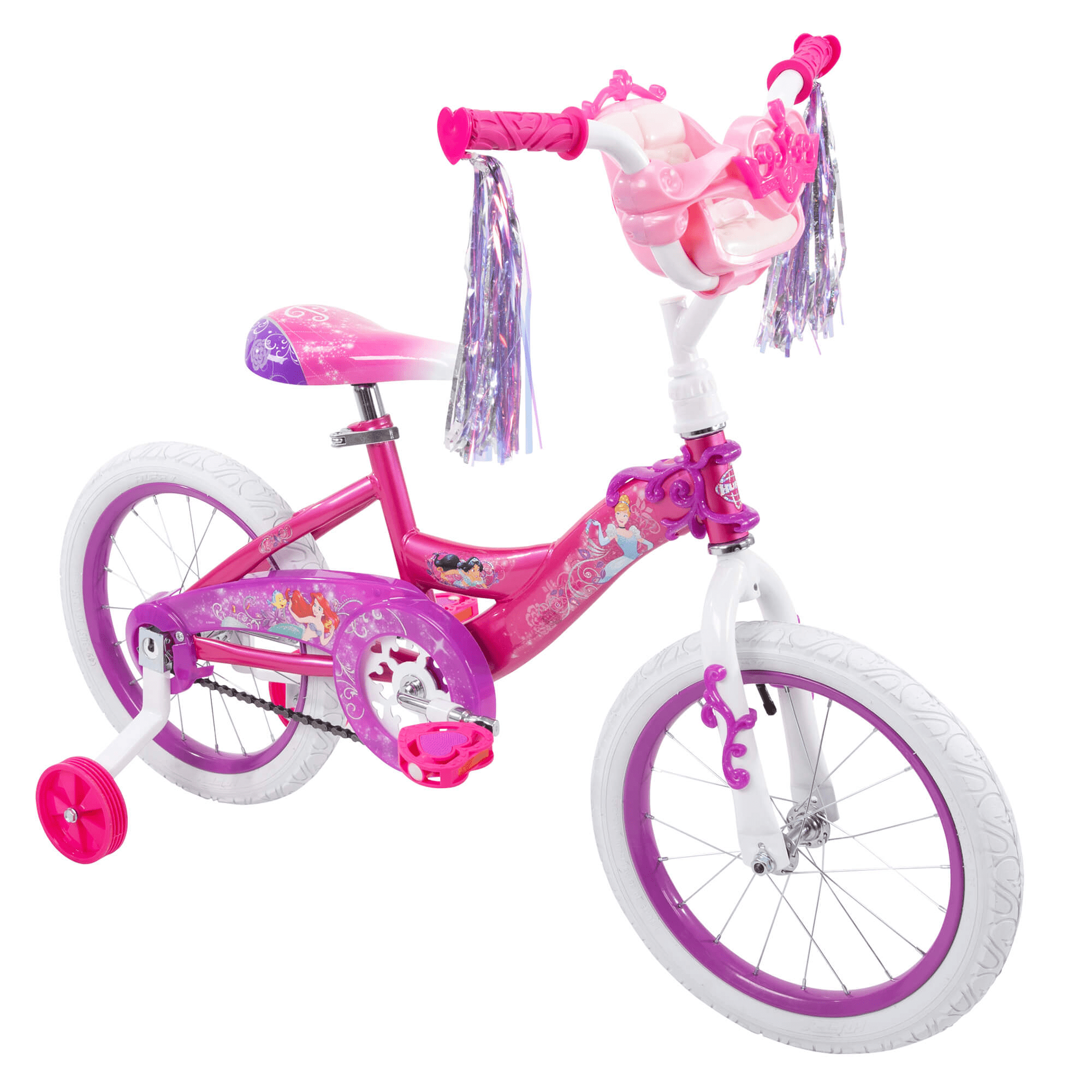 Details about   Kid's Bicycle Basket Princess Clear Sparkle Pink/Purple  for 12"/16'/20" Bikes 