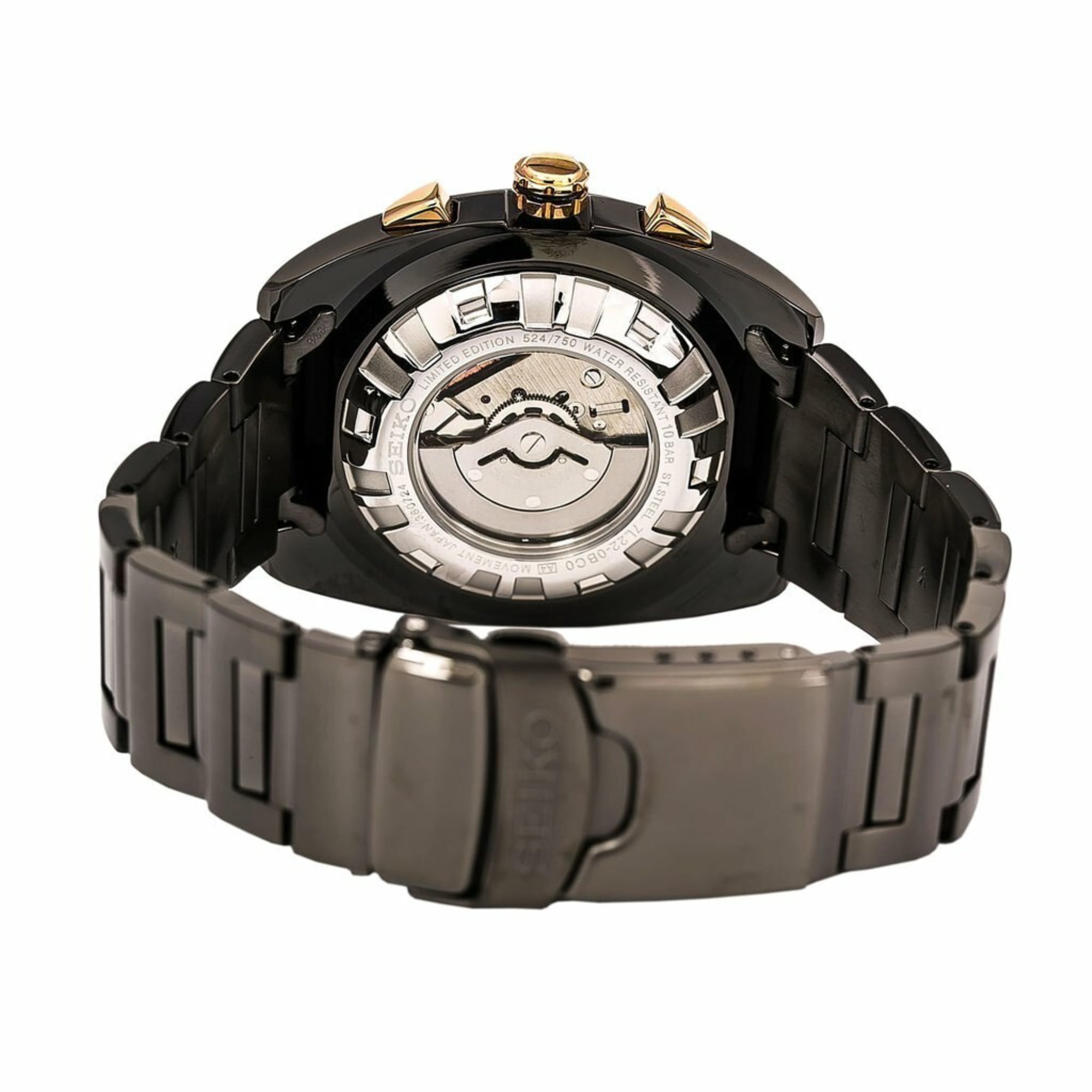 Men's SNL071 Kinetic Chronograph Black Ion Steel Watch - Walmart.com