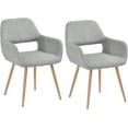 thumbnail image 1 of De Comedor con Brazos Sillas de Cojín de Tela con Patas de Metal Resistentes para Comedor Gris, 1 of 5