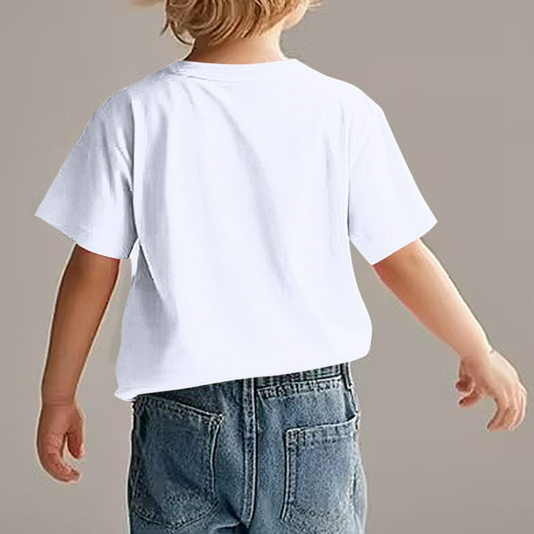 Hduncf Boy's Handsome Racing Car Print Short Sleeve Crewneck T