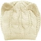 thumbnail image 2 of Lindo gorro de lana tejido con orejas de gato para mujer y niña, gorro de ganchillo con orejas de gato en color beige |, 2 of 5