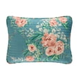 thumbnail image 3 of Chic Home Carli 9-Piece Floral Quilt Set, Full, Aqua/Coral, 3 of 3