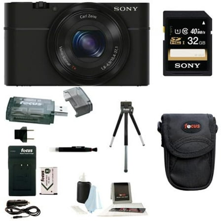 Sony RX100 Digital Camera w/ Point & Shoot Digital Camera Acc Bundle (Black)