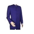 thumbnail image 4 of Mens Apollo  King  Banded Collarless suit Chinese Mandarin Wide leg AG95 Purple, 4 of 11