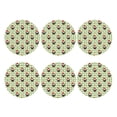 thumbnail image 2 of Disketp Christmas Hat French Bulldog Funny Coasters,6 Pcs Leather Coasters with Holder, Perfect Housewarming Hostess Gifts,Protect Furniture from Water Marks Scratch and Damage,Round Shape, 2 of 7
