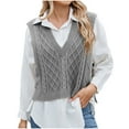 thumbnail image 2 of Goodtrade8 Knitted Sweater Women Trendy Lightweight Sweater Vests Casual Solid Color Sleeveless V-Neck Sweaters Women Tops, 2 of 7