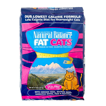 Natural Balance Fat Cats Low Calorie Chicken Meal & Salmon Meal Dry Cat Food, 15 (Best Low Carb Cat Food For Diabetic Cats)
