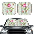 thumbnail image 2 of Disketp 2 Piece Vintage Wood Background With Floral Pattern Windshield Sunshades,Folding Windshield Sun Shade For Car Suv Trucks Sedan,Blocks Uv Rays Sun Visor Protector-Small, 2 of 7