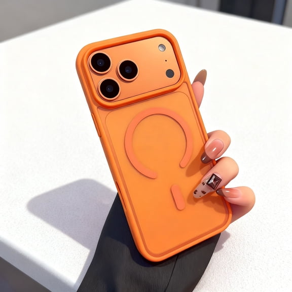 For iPhone 11 Phone Case,Compatible With Wireless Charging,Matte Anti-fingerprinting Matte Translucent Cover,Ultra Slim Shockproof Anti-fall Drop Protection,Thin Fit Phone Case,Orange