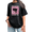 Black3, variant on Monochrome Cat Reflection Graphic Tees Washed Black Shirts Print Tshirt Edgy Lover S-2XL Tops