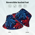 thumbnail image 5 of Daiia Red White Blue Fireworks Pattern Bucket Hat - Trendy Cotton Sun Hat for Beach, Golf, Fishing - Fun Outdoor Vacation Boonie for Men and Women, 5 of 9