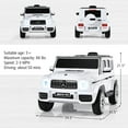 thumbnail image 7 of Infans 12V Kids Ride On Car Licensed Mercedes-Benz G63 w/ Remote Control & Music White, 7 of 7