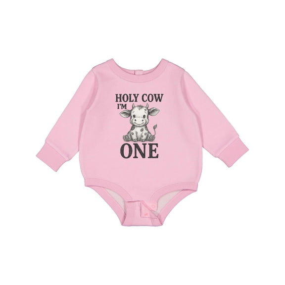 Inktastic Holy Cow I'm One Birthday Baby Fleece Bodysuit