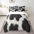 thumbnail image 2 of Manfei Cow Bed in a Bag Twin Size,Jungle Animal Cowhide Bed Set,Rustic Farmhouse Cabin Bedding Twin Size For Boys,Ultra Soft Room Decor,7 Pieces, 2 of 7