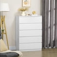 thumbnail image 2 of Commode à 5 Tiroirs, Commodes de 45,3 Po de Hauteur pour Chambre, Commode pour Garde-Robe, Organisateur de Rangement Moderne pour Salon, Entrée, Blanc, 2 of 5