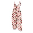 thumbnail image 2 of Iaqnaocc Beach Flowy Jumpsuits for Women Summer Boho Bib Overalls Casual Loose Strawberry Print Wide Leg Cropped Jumpsuit Sweet Beach Romper Red XL, 2 of 7