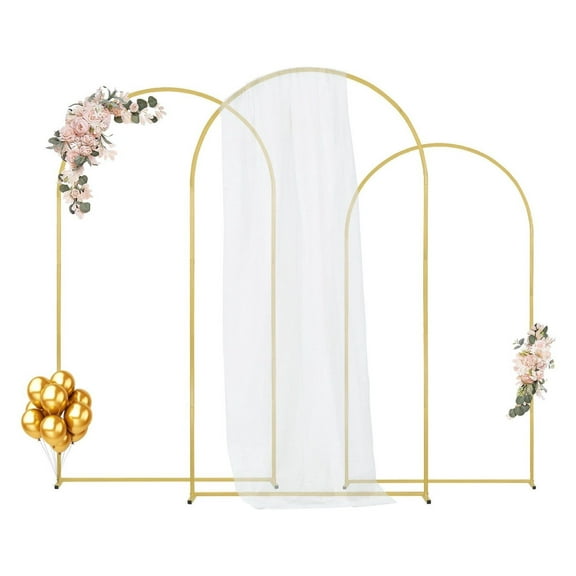 Wedding Arch Backdrop Stand Set of 3, 8x4.6ft, Metal Floral Arch for Ceremony, Party Decorations, Photo Booth, Event Backdrop, Indoor Outdoor