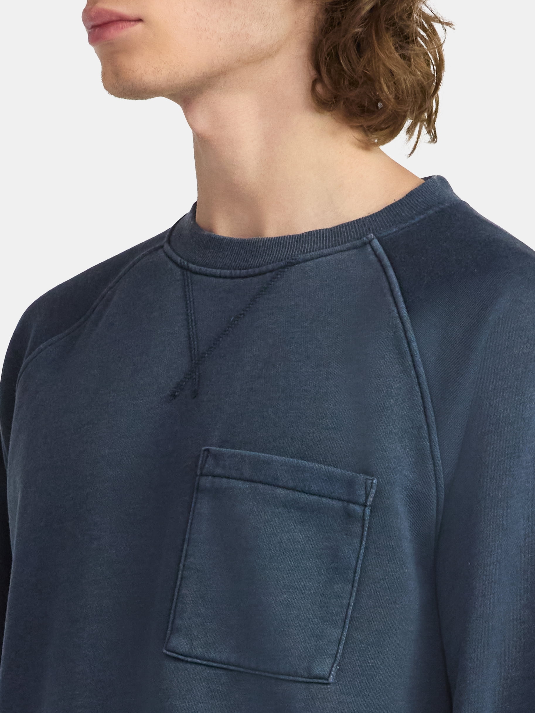No Boundaries Crewneck Sweatshirt with Long Sleeves, Men's & Big Men's