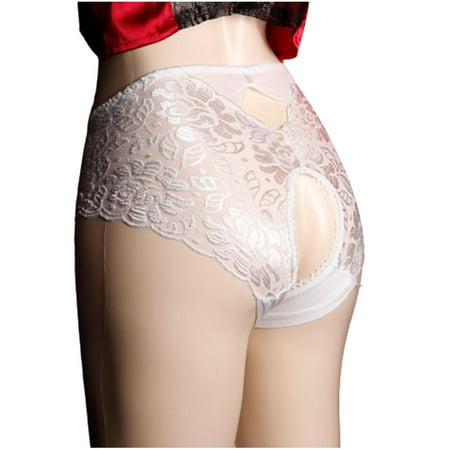 Sdeycui Womens Sexy Underwear Floral Lace Briefs Panties Open File Underpant Mid Waist Cheeky Panty
