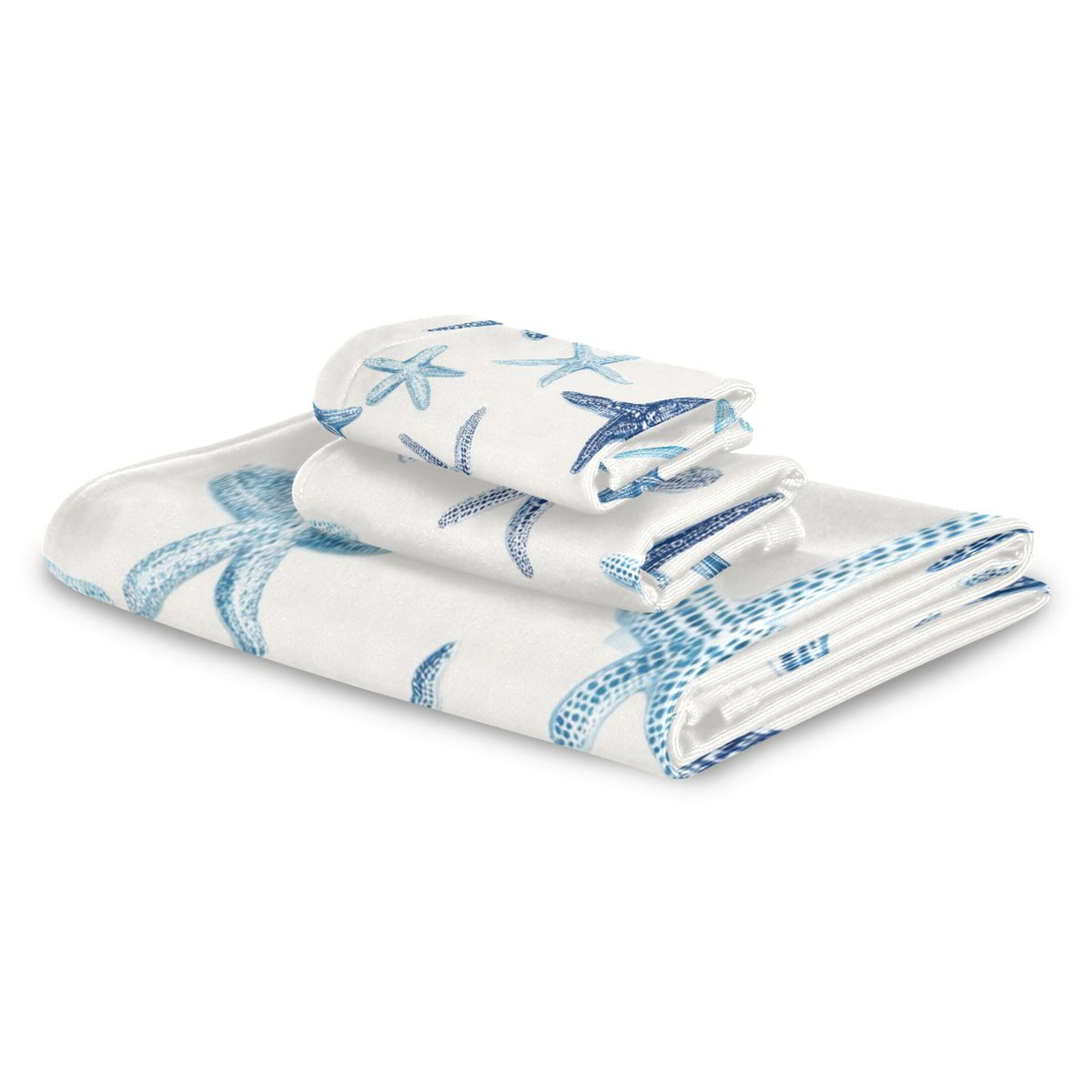 Three-Piece Towel Set Face Towel Towel Set Hand Towel Bath Towel Cotton Bath Towels Bath Towel Sets Hand Bath Towels Blue Sea Sar