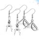 thumbnail image 4 of 2 pares de pendientes creativos de arquitecto, brújula, orejeras, joyería, triángulo, regla, colgante, aleación, regalo, adornos, decoración para disfraces., 4 of 8