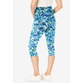 thumbnail image 2 of Woman Within Plus Size Stretch-Cotton Knit Pull-On Printed Pocket Capri Leggings, 2 of 4