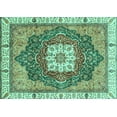 thumbnail image 1 of Ahgly Company Machine Washable Indoor Rectangle Abstract Turquoise Blue Modern Area Rugs, 8' x 12', 1 of 4