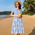 thumbnail image 4 of Balery Cute Poodle Dog Vestidos sueltos de manga corta para mujer, vestidos de verano 2025, vestidos casuales de corte A con vuelo., 4 of 6