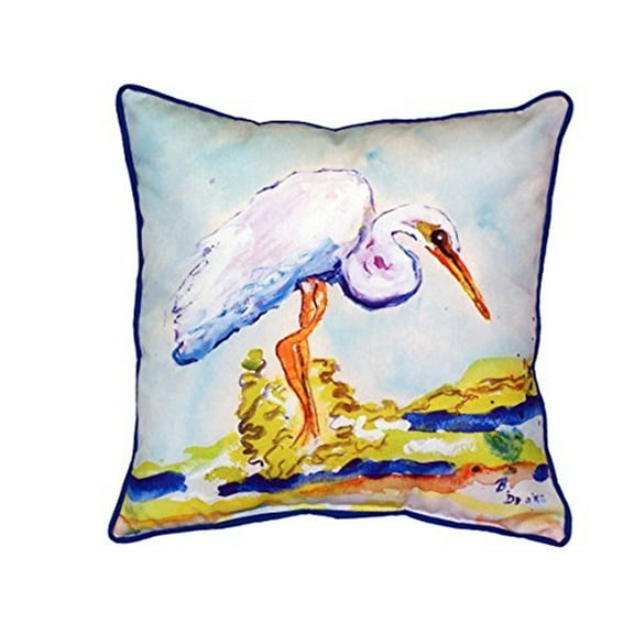 Betsy's Egret Large Indoor/Outdoor Pillow 18x18