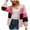 Pink, variant on Viikei Plus Size Cardigans for Women Sweater Coat Cardigan Women Cardigans Clearance Casual Stripe Stitching Recreational Long Sleeve Cardigan Loose Sweater Coat