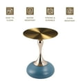 thumbnail image 4 of LeisureMod Wide Side Table with Gold Stainless Steel Top Round Accent Table and Pedestal Base Modern End Table for Home, Living Room Savoy Series in Blue, 4 of 11