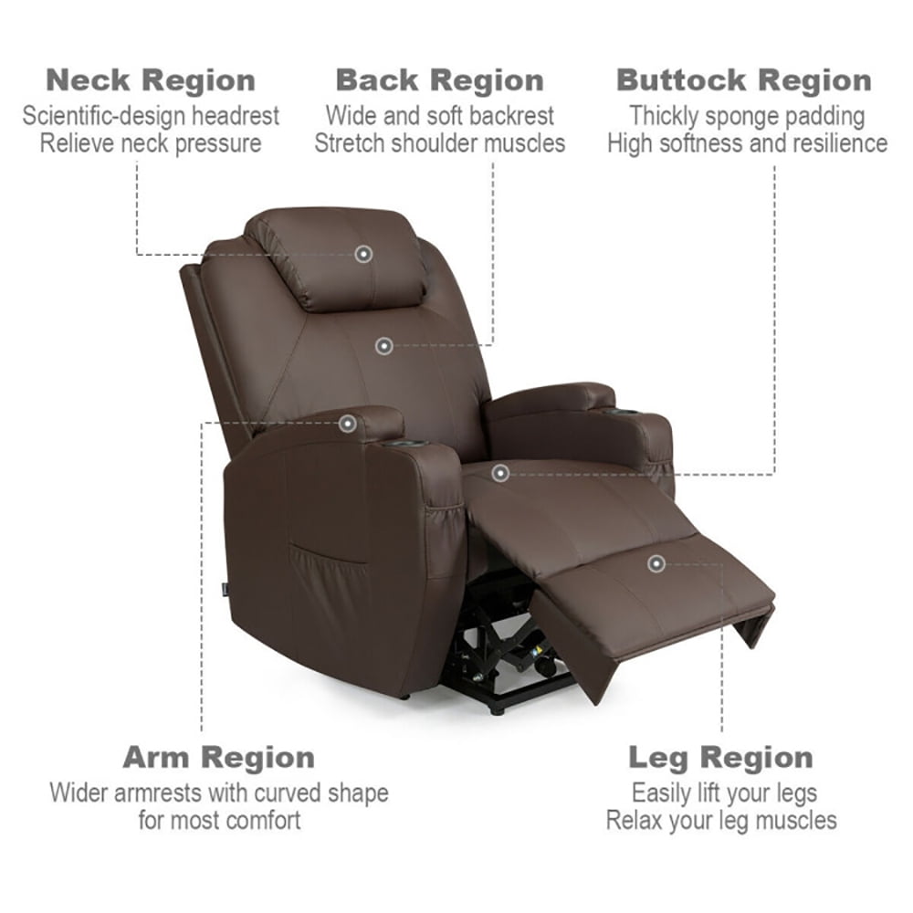 Finihen Massage Recliner Chair, Power Lift Recliner Chair with Massage and Heat for Elderly with Remote Control, for Living Room, Bedroom, Brown Finihen Massage Recliner Chair, Power Lift Recliner Chair with Massage and Heat for Elderly with Remote Control, for Living Room, Bedroom, Brown