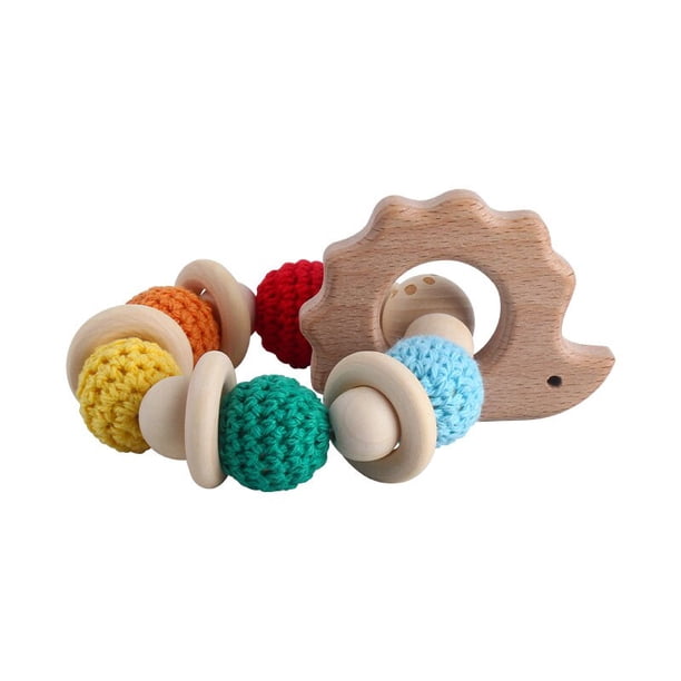Juegos educativos de madera para niños, juguetes de madera para el desarrollo del bebé, sonajeros Montessori, juguetes para bebés de 0, 6, 12 meses, 1 y 2 años Fivean unisex