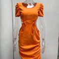 thumbnail image 4 of Vestido de cintura recortada correas de eslabones Vestido corto de mujer Abrigo de cadera para fiesta ANGGREK Otros, 4 of 7