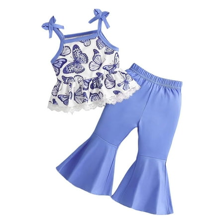 

Toddler Girls Sleeveless Prints Tops Lace Vest Bottoms Pants Outfits Sporty Leggings for Teen Girls Family Easter Outfits Swaddles for Girls Baby Clothes Boy 3 6 Month Girl Clothes Cute Fall Outfits