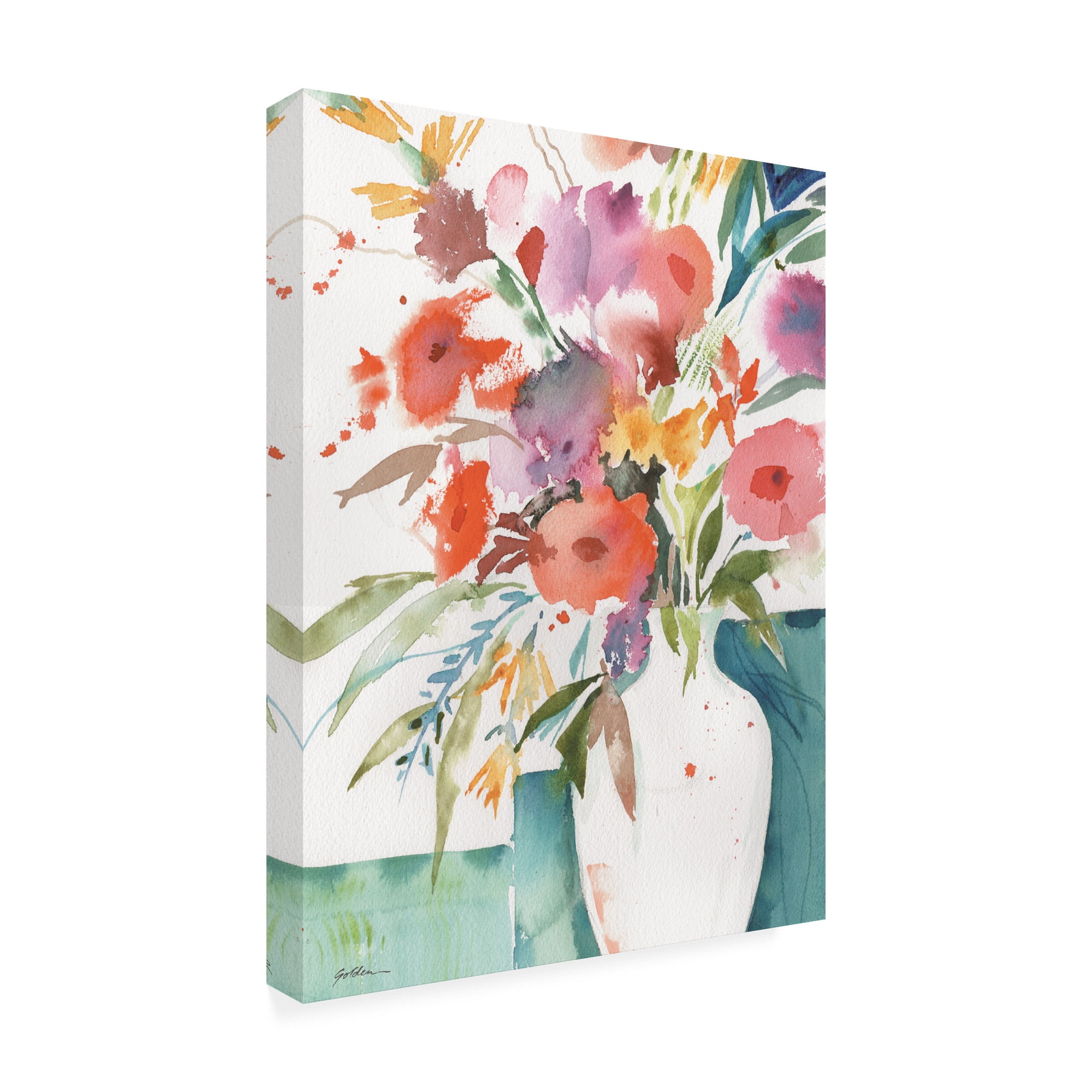 Trademark Fine Art 'Bright Flowers 4' Canvas Art by Sheila Golden