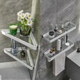 thumbnail image 2 of Estantería de baño VOLPONE para pared con esquina de cristal, color blanco, 2 of 9