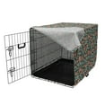 thumbnail image 3 of Spring Dog Crate Cover, Vintage Floret Pattern with Flowers Blossom on Dark Backdrop, Easy to Use Pet Kennel Cover Small Dogs Puppies Kittens, 7 Sizes, Charcoal Grey Multicolor, by Ambesonne, 3 of 6