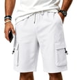 thumbnail image 2 of Sewkxo Mens Casual Sweat Shorts Drawstring Elastic Waist Athletic Workout Gym Jogger Shorts with 4 Pockets,White 3XL, 2 of 7