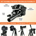 thumbnail image 6 of 64" Camera Tripod, BUSATIA Camera Tripod Stand for Tablet Cameras,Travel Tripods Compatible with iPad iPhone DSLR SLR Projector,Tripods Stand with Remote/Travel Bag /2 IN 1 Holder Mount, 6 of 8