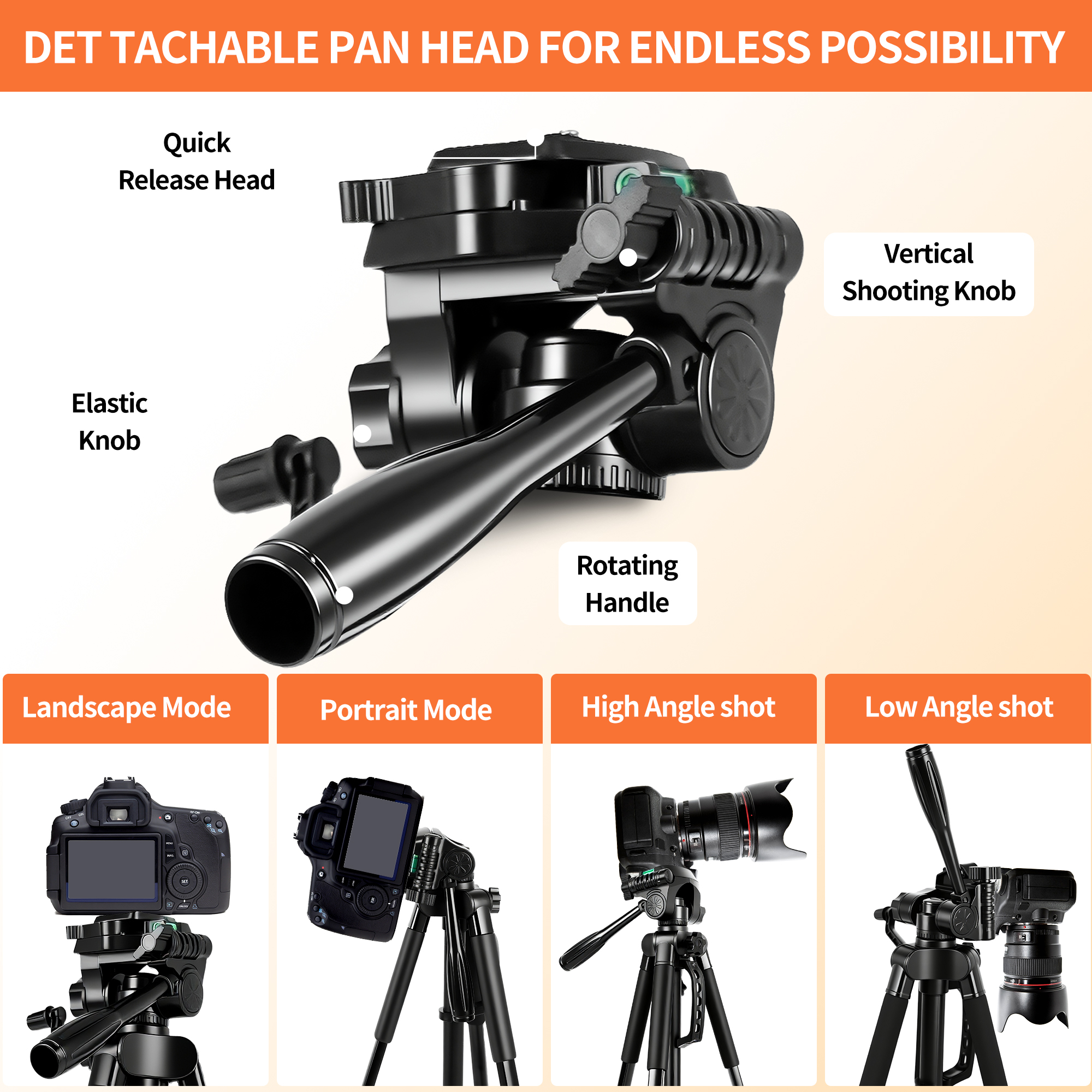 Busatia 64 inch Camera Tripod with Bluetooth Remote and Phone Holder photo 6